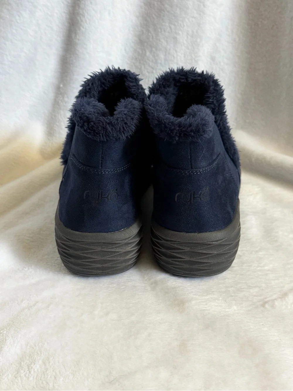 Ryka Neela Navy Blue Faux Suede Winter Boots Womens Size 8.5 Comfort Booties